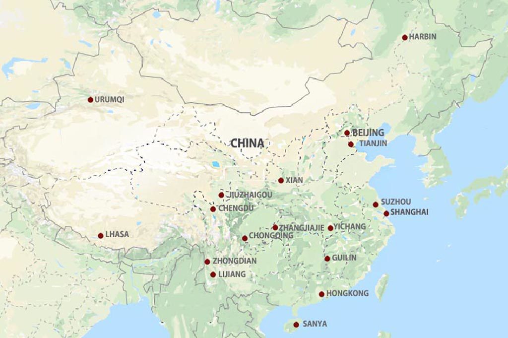 China Map, Luxury China Tours