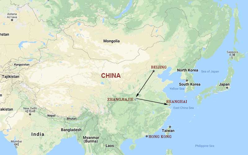 Route Map, Zhangjiajie Vacation Packages