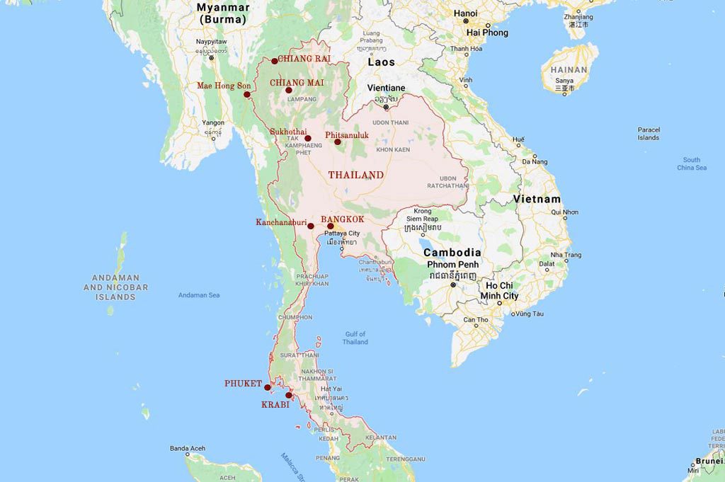 Thailand Tour Map