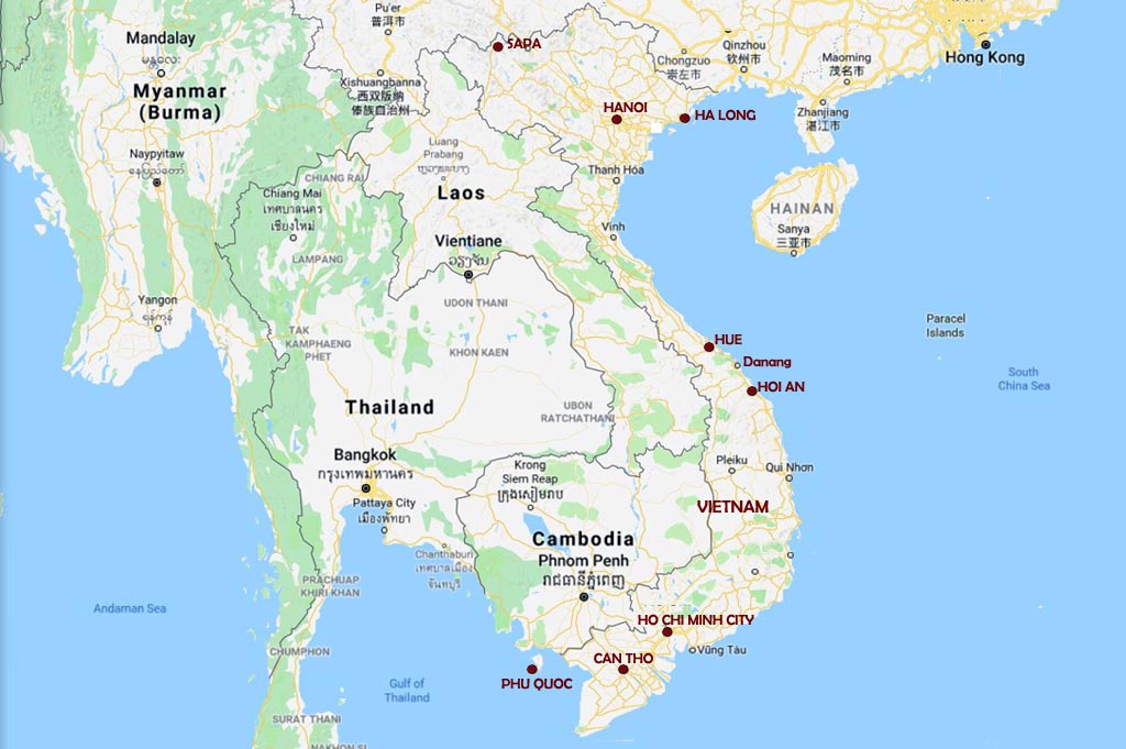 Vietnam Tour Map