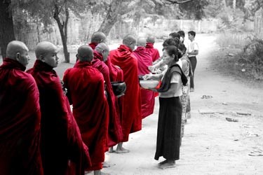 Monks Alms Giving, Burma vacation packages