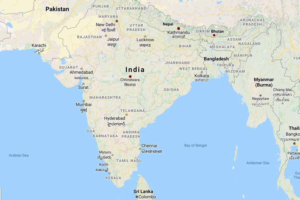 South Asia Map, Private India Tours