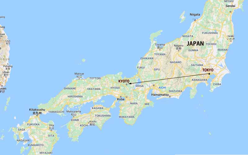 Private Tokyo & Kyoto Tour Map