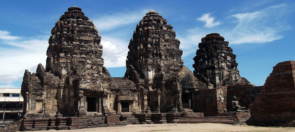 Prang Sam Yot Temple in Lopburi, Thailand Travel