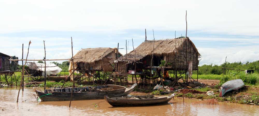 Primitive homes on Stilts, Cambodia travel