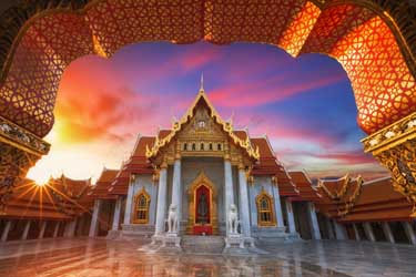 Bangkok's Marble Temple, high end Thailand vacations