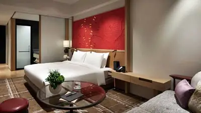 Guest room at Hyatt Centric Kanazawa featuring modern Japanese-inspired design