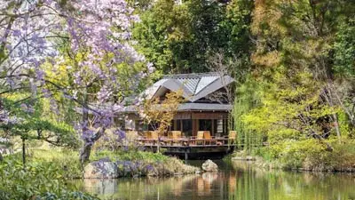 Peaceful garden setting at Four Seasons Kyoto, a refined luxury accommodation in Japan