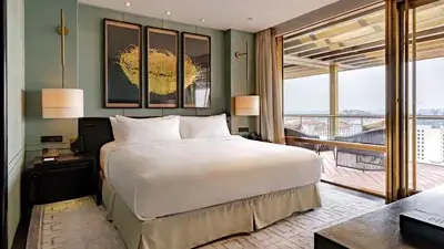 Spacious room at Waldorf Astoria Beijing, a luxury hotel offering easy access to central Beijing attractions