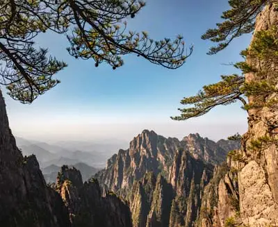 Granite peaks and ancient pine trees of Huangshan (Yellow Mountains), China