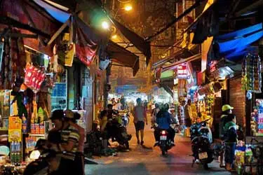 Bustling Street Food & Night Market in Hanoi's famous Old Quarter