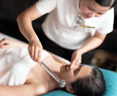 Luxury spa facial treatment in Vietnam, offering a calming wellness experience focused on relaxation, rejuvenation, and indulgent self-care.