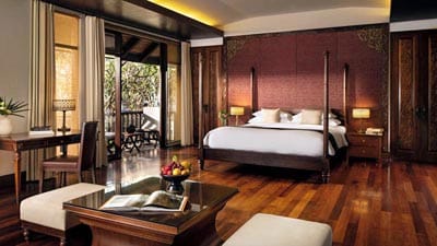Premium suite experience at Anantara Angkor blending contemporary comfort with classic Cambodian detailing