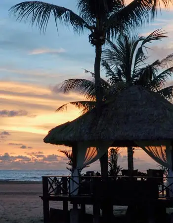 Sunset beach pavilion at Shangri-La Tanjung Aru in Kota Kinabalu, highlighting ocean views on a Kota Kinabalu coastal tour