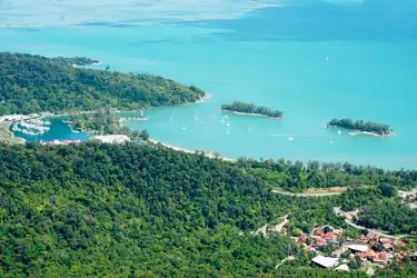 Langkawi with turquoise blue water, a prime beach and honeymoon destination in Malaysia