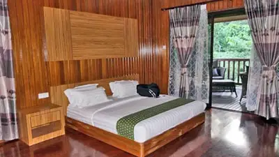 Rustic accommodation at My Nature Lodge, Sandakan