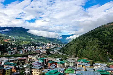 Thimpu, Bhutan’s capital, beautifully set within a broad Himalayan valley.