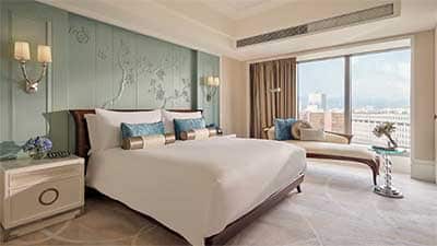 Mandarin Oriental Taipei, one of the city's most luxurious and iconic landmarks with iconic architecture reflecting European styles